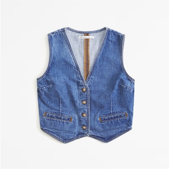 Abercrombie & Fitch Mara Denim Vest - Picture 1 of 9